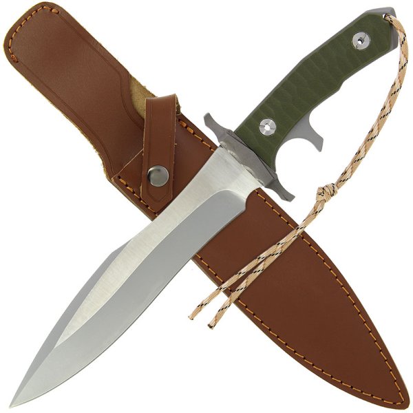 Rambo 5 Messer Filmmesser Oliv/Grün Bowiemesser Lederscheide