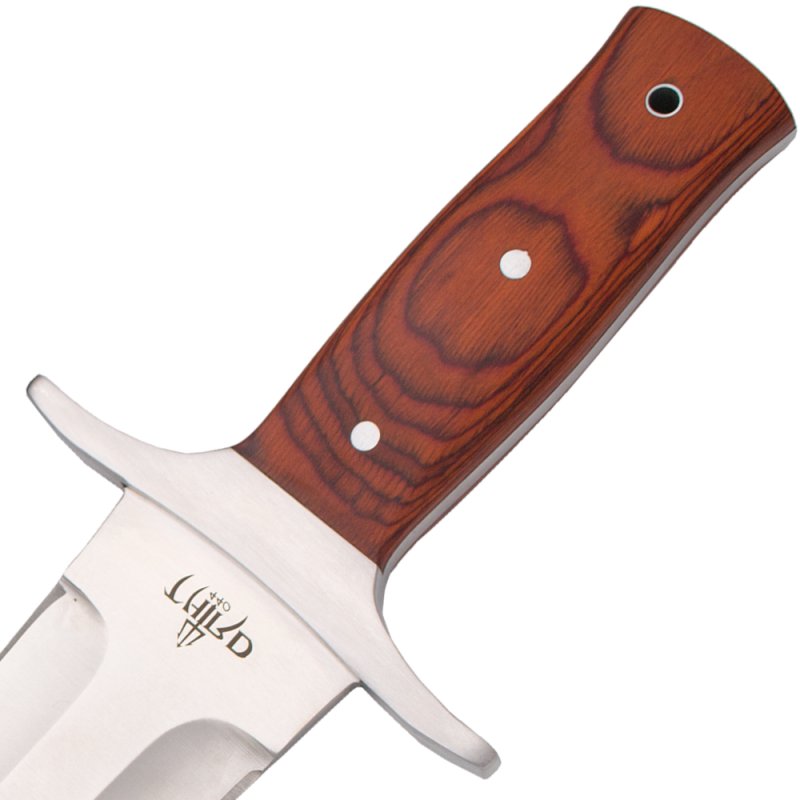 Jagdmesser Sauenpfänger mit satinierter Stahlklinge Holzgriff