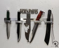 Arizona Outlet Rambo Messer Set 1-2-3 und 4 + Edelstahl Design Wandhalter
