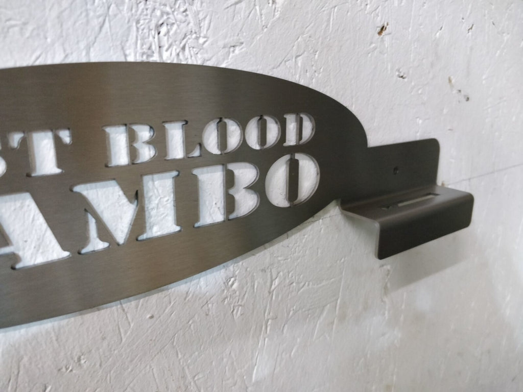 Rambo 5 Messer Designer Wandhalter Edelstahl